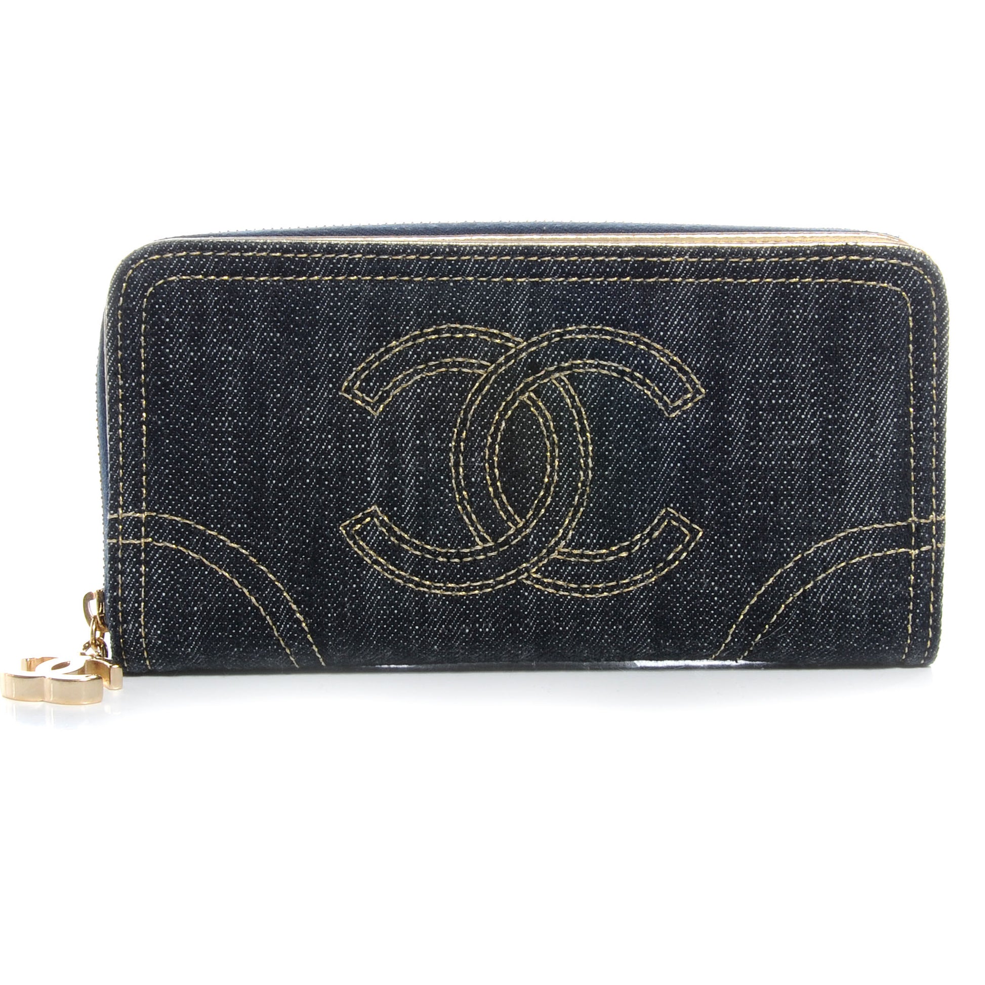 Chanel Denim CC Zip Wallet 1 of 9