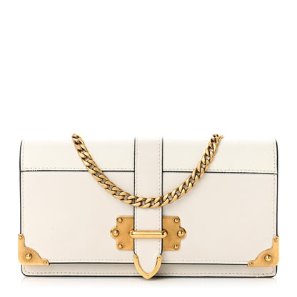 Prada City Calfskin Cahier Clutch With Chain White 1 of 9