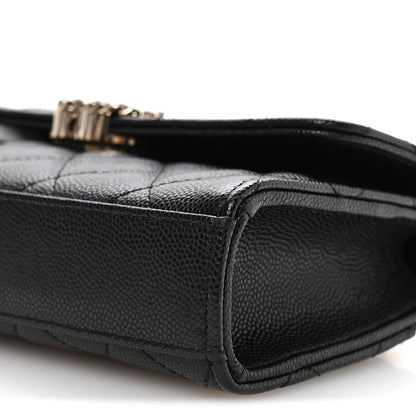 Chanel Caviar Quilted Chain Match Top Handle Phone Holder With Chain Black 10 of 10