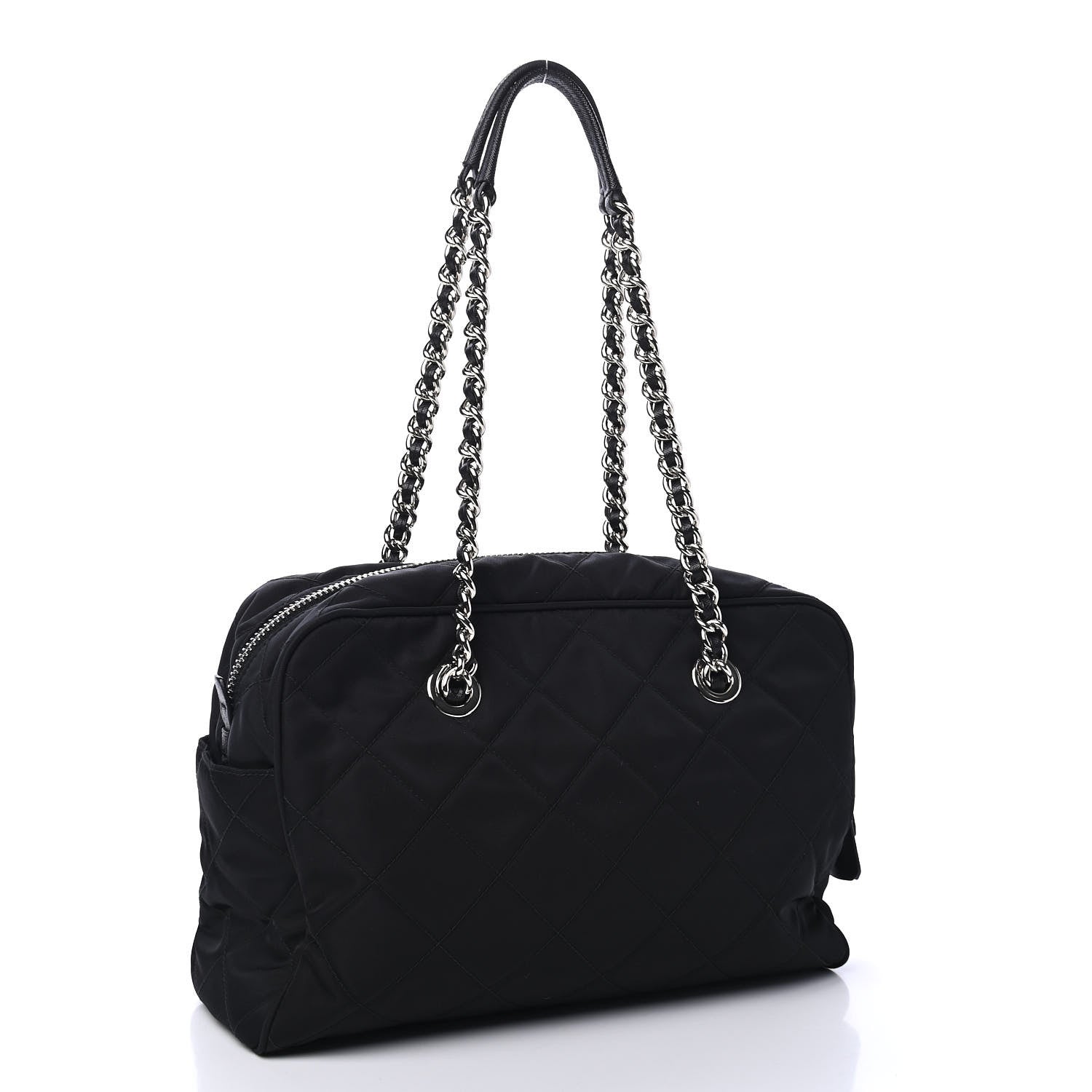 Prada Nylon Tessuto Impuntu Quilted Shoulder Bag Black 2 of 5