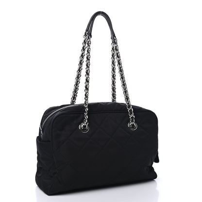 Prada Nylon Tessuto Impuntu Quilted Shoulder Bag Black 2 of 5