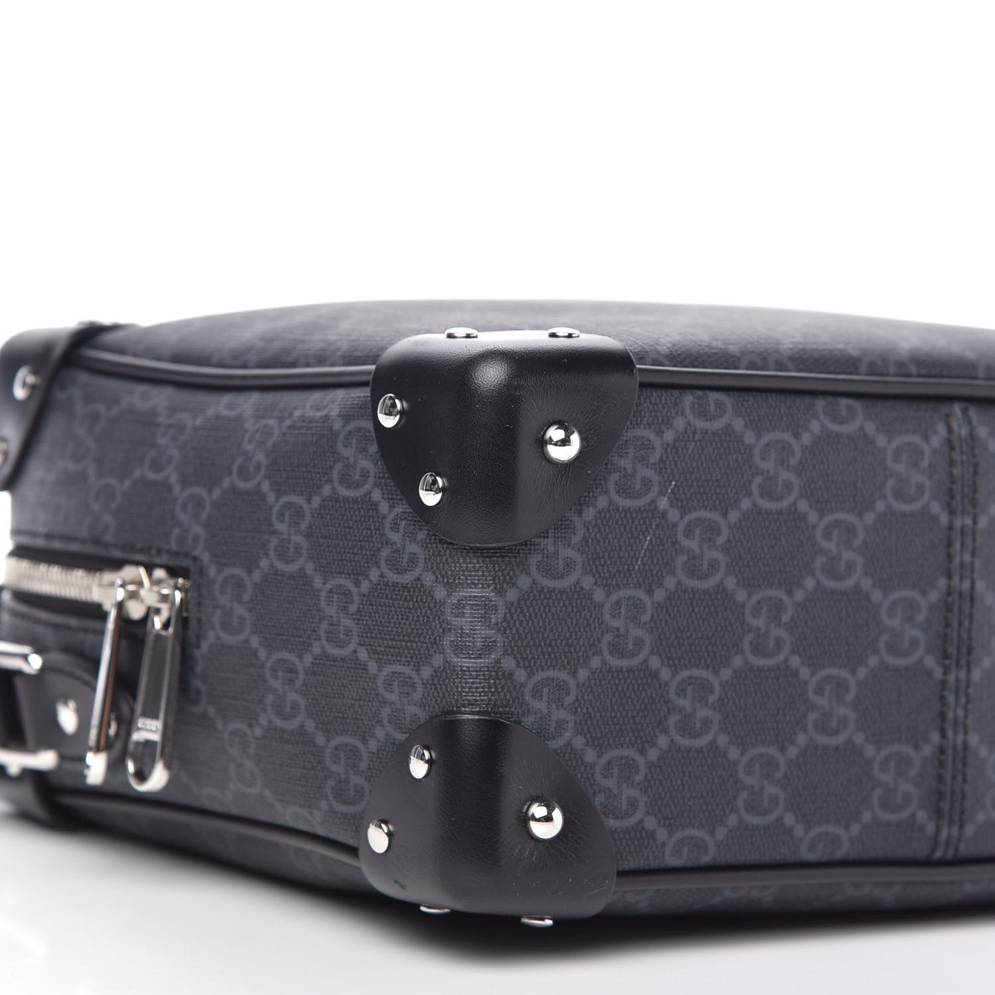 GG Supreme Monogram Selleria Calfskin Square Messenger Bag Black