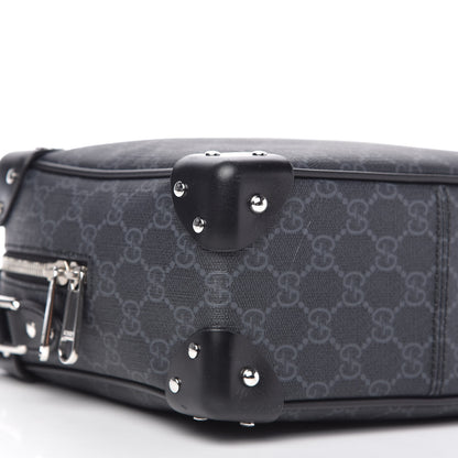 Gucci GG Supreme Monogram Selleria Calfskin Square Messenger Bag Black 6 of 9