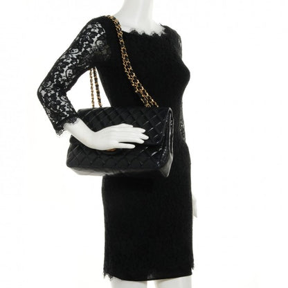 Chanel Lambskin Quilted Jumbo Single Flap Black 2 of 8