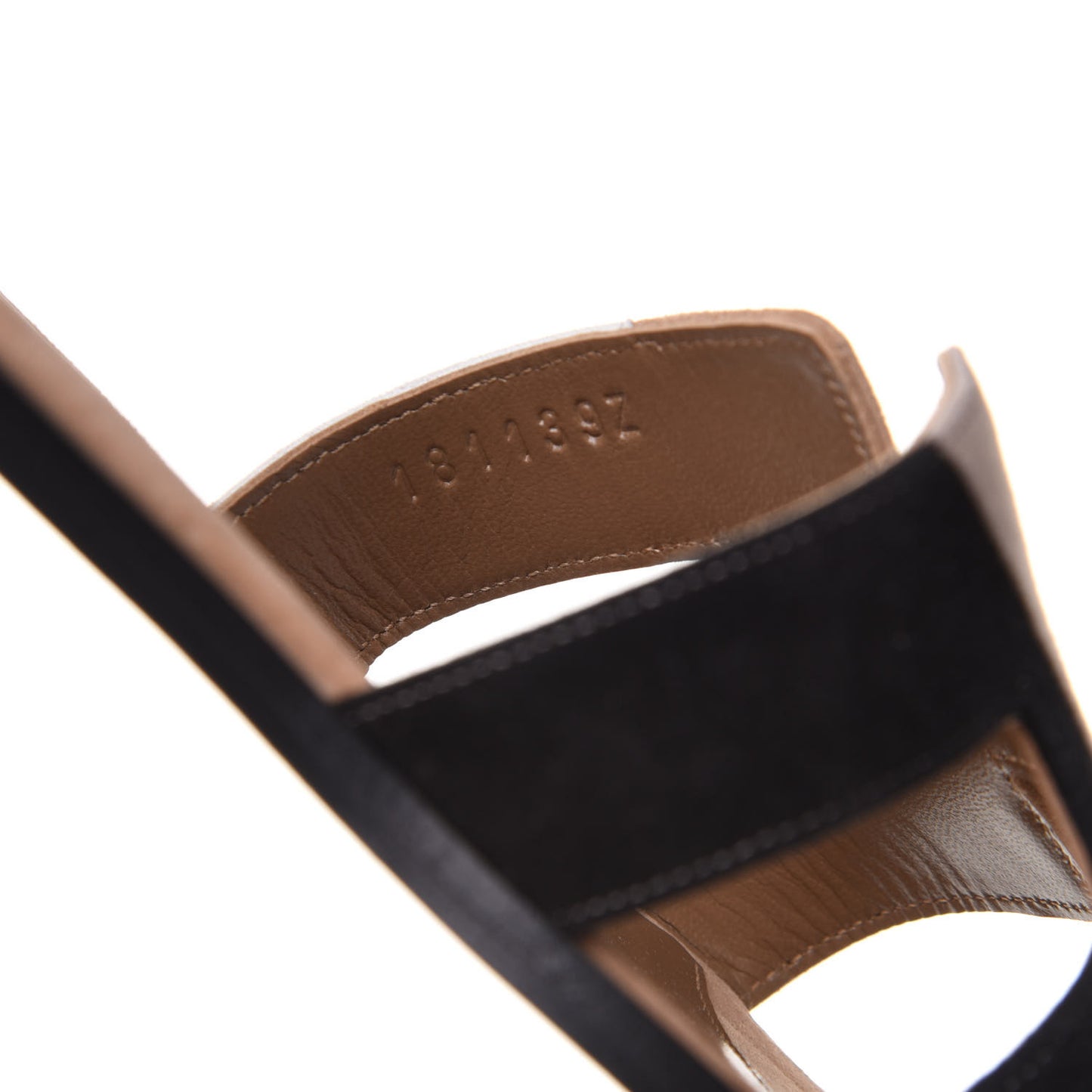 Velvet Goatskin Patchwork Oran Sandals 38.5 Multicolor Beige