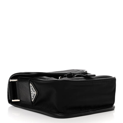 Prada Tessuto Nylon Saffiano Logo Messenger Bag Black 4 of 11