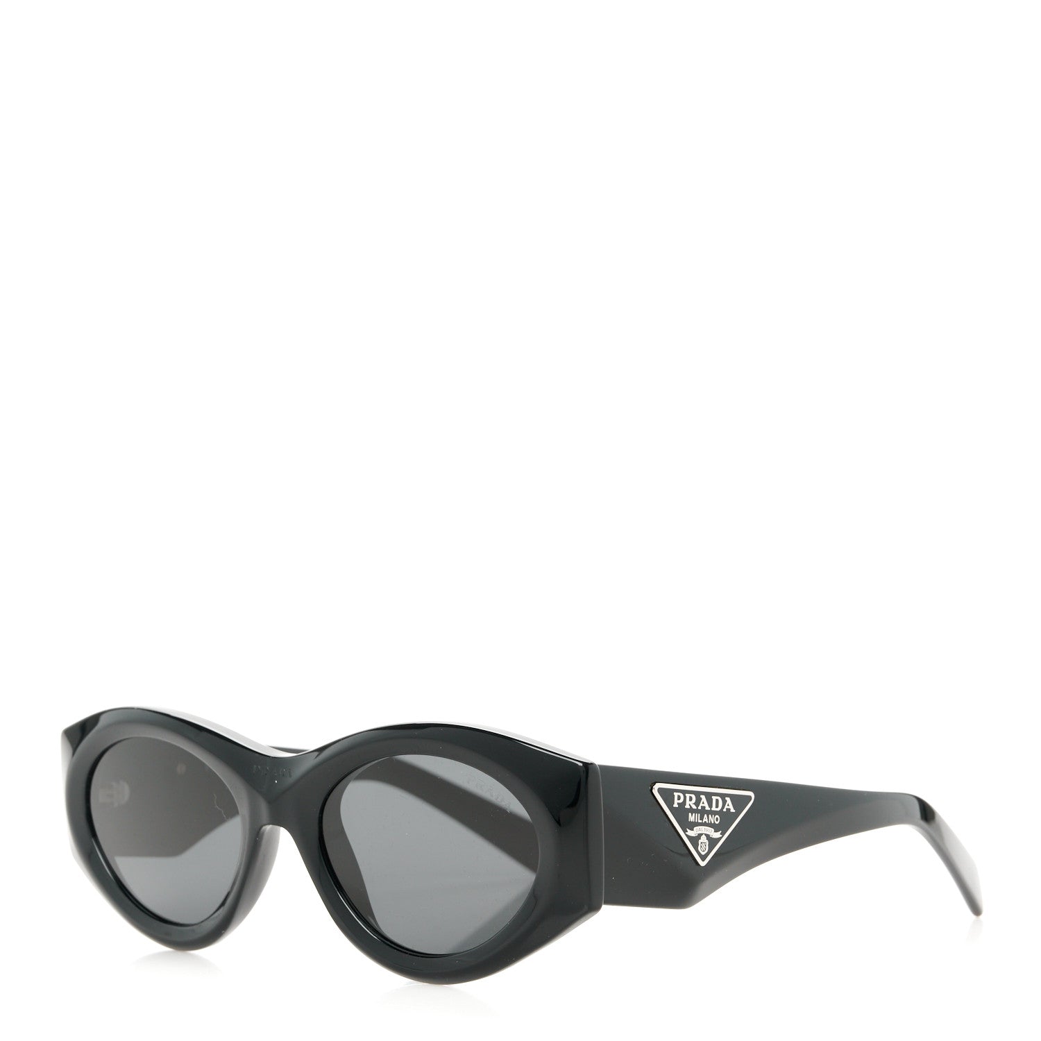 Prada Acetate Oval Symbole Sunglasses SPR 20Z Black 1 of 8