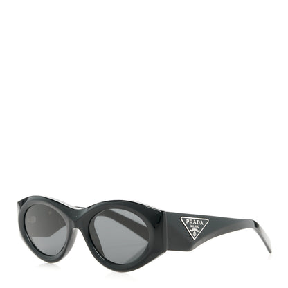 Prada Acetate Oval Symbole Sunglasses SPR 20Z Black 1 of 8