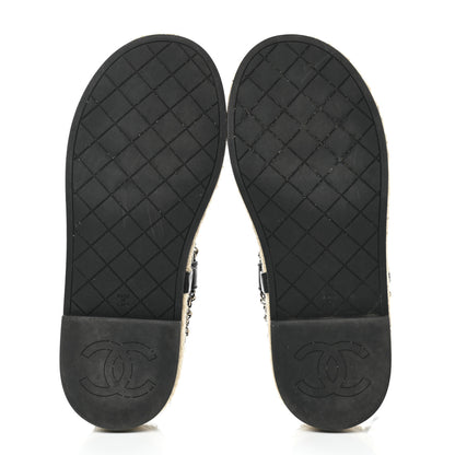 Chanel Lambskin Chain CC Thong Espadrille Sandals 39 Black 5 of 8