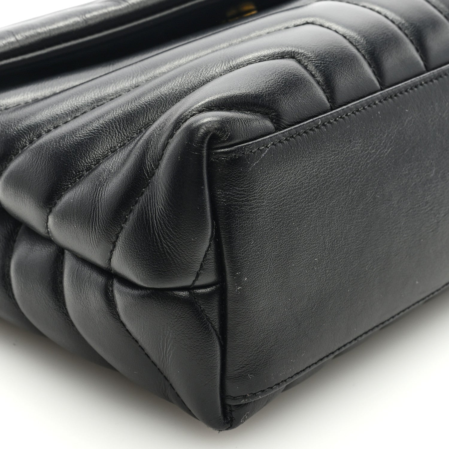 Saint Laurent Calfskin Y Quilted Monogram Small Loulou Chain Satchel Black 7 of 8