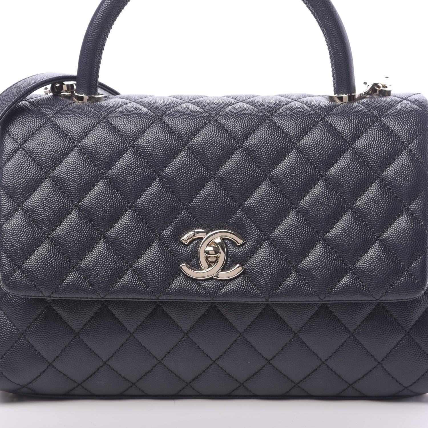 Chanel Caviar Quilted Small Coco Handle Flap Navy 8 of 11