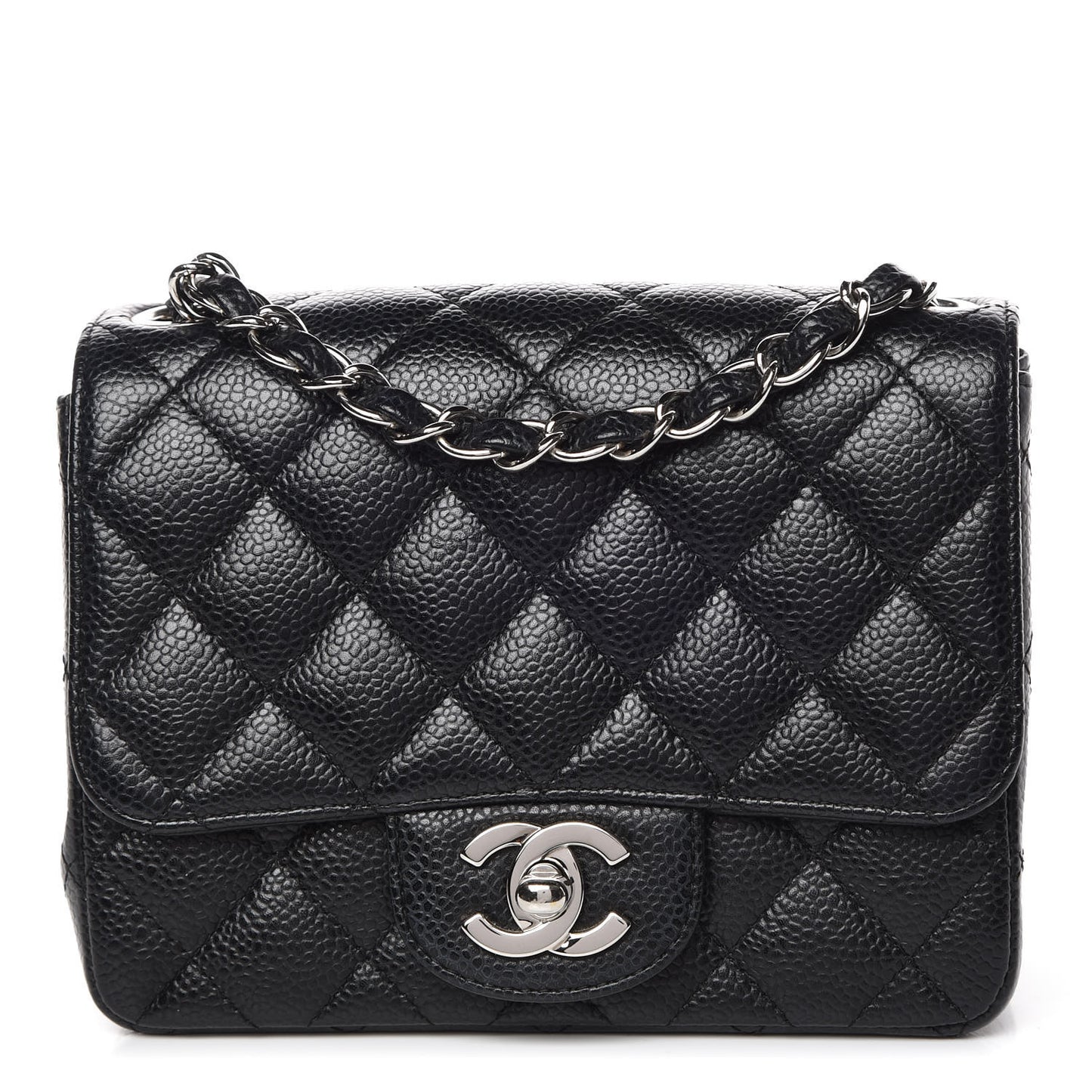 Caviar Quilted Mini Square Flap Black