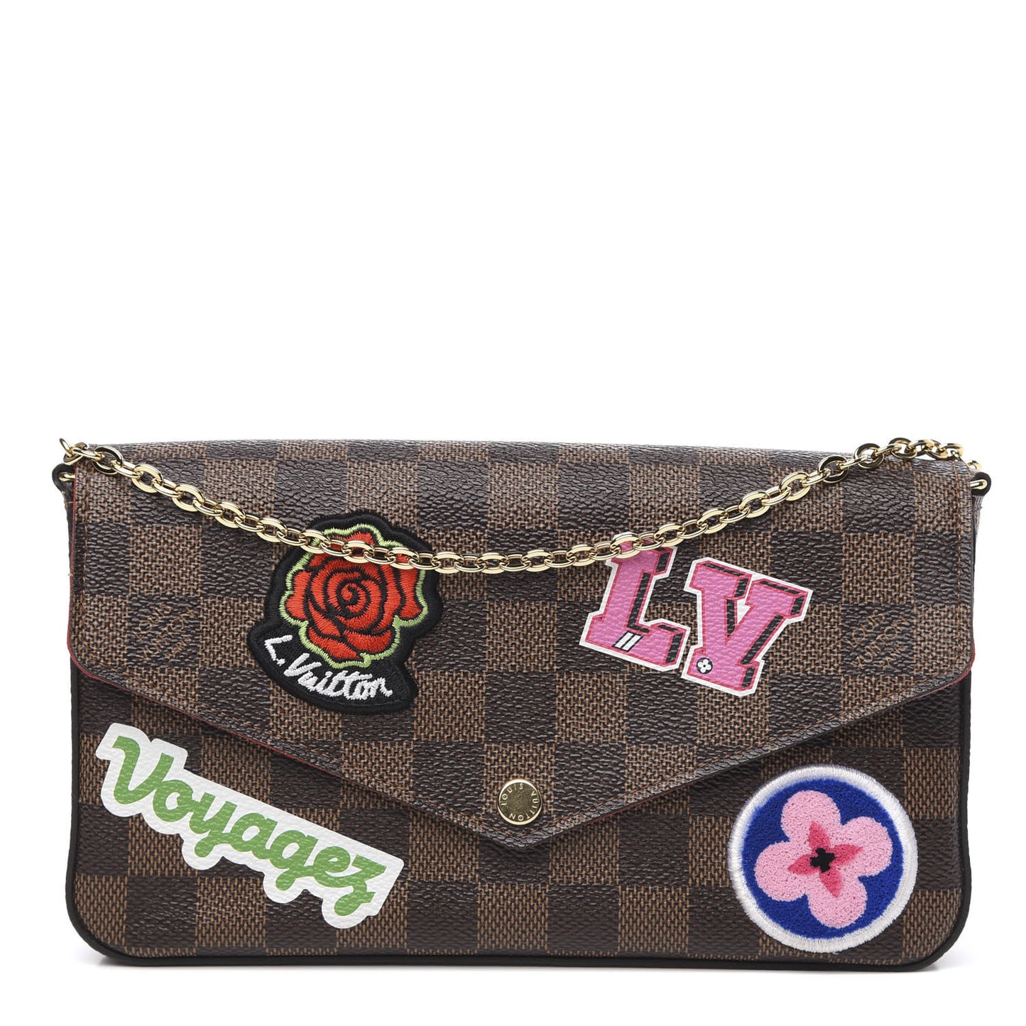Damier Ebene LV Stories Pochette Felicie Chain Wallet
