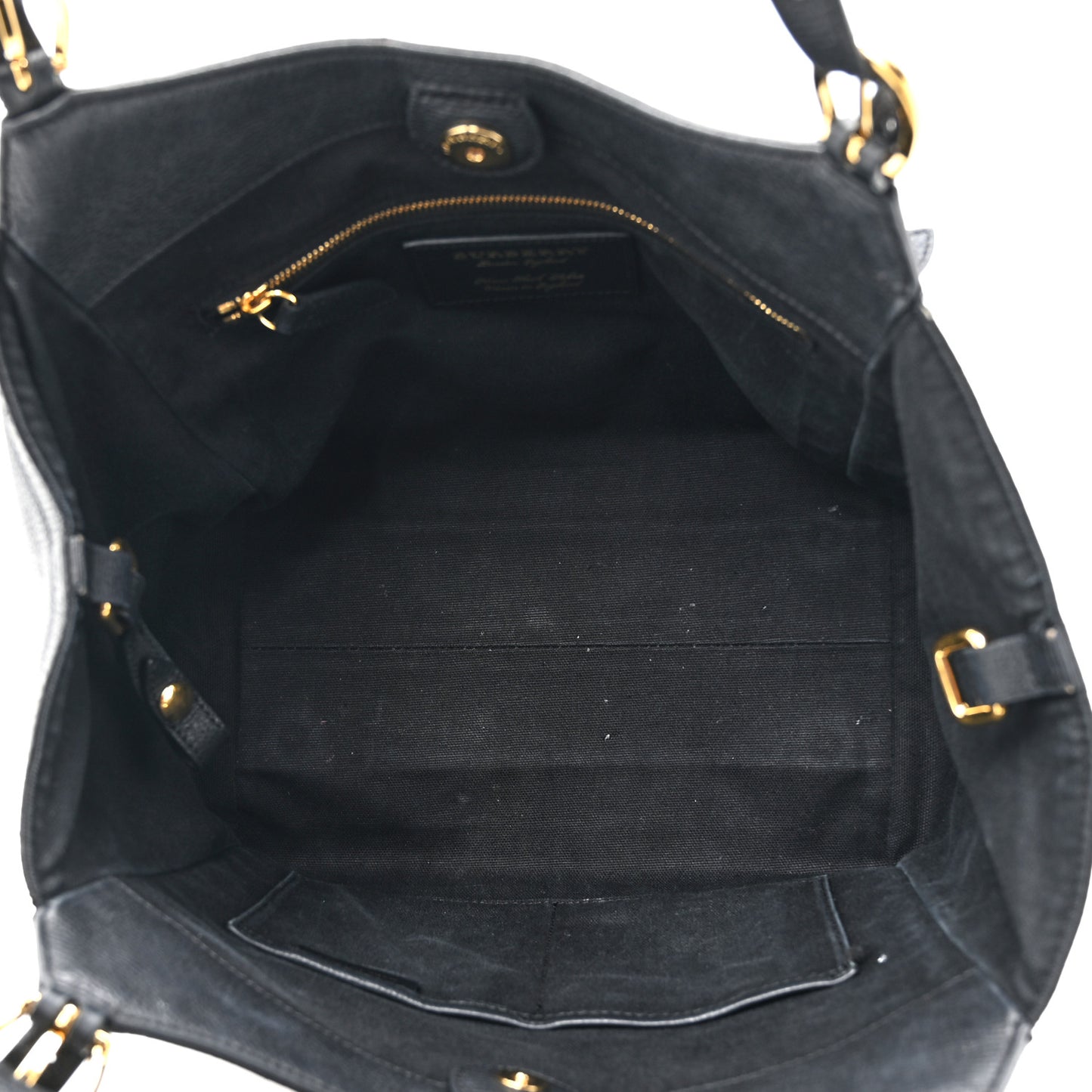 Grainy Calfskin House Check Small Canterbury Tote Black