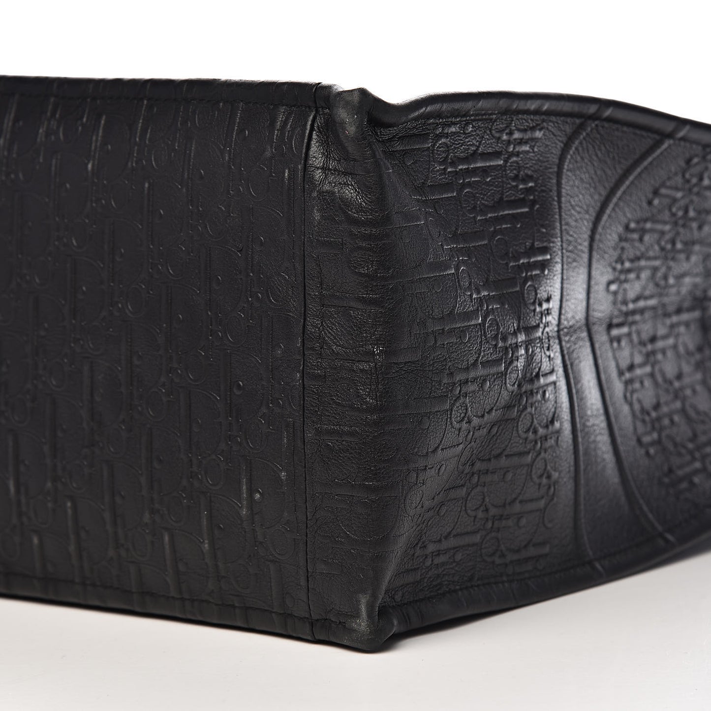 Oblique Calfskin Embossed Book Tote Black