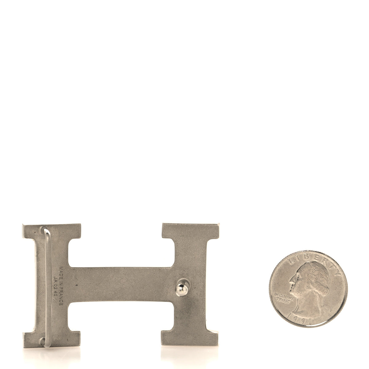 Hermes Palladium Strie 32mm H Belt Buckle 2 of 4