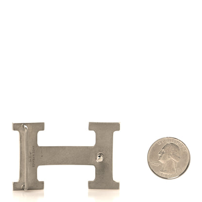 Hermes Palladium Strie 32mm H Belt Buckle 2 of 4
