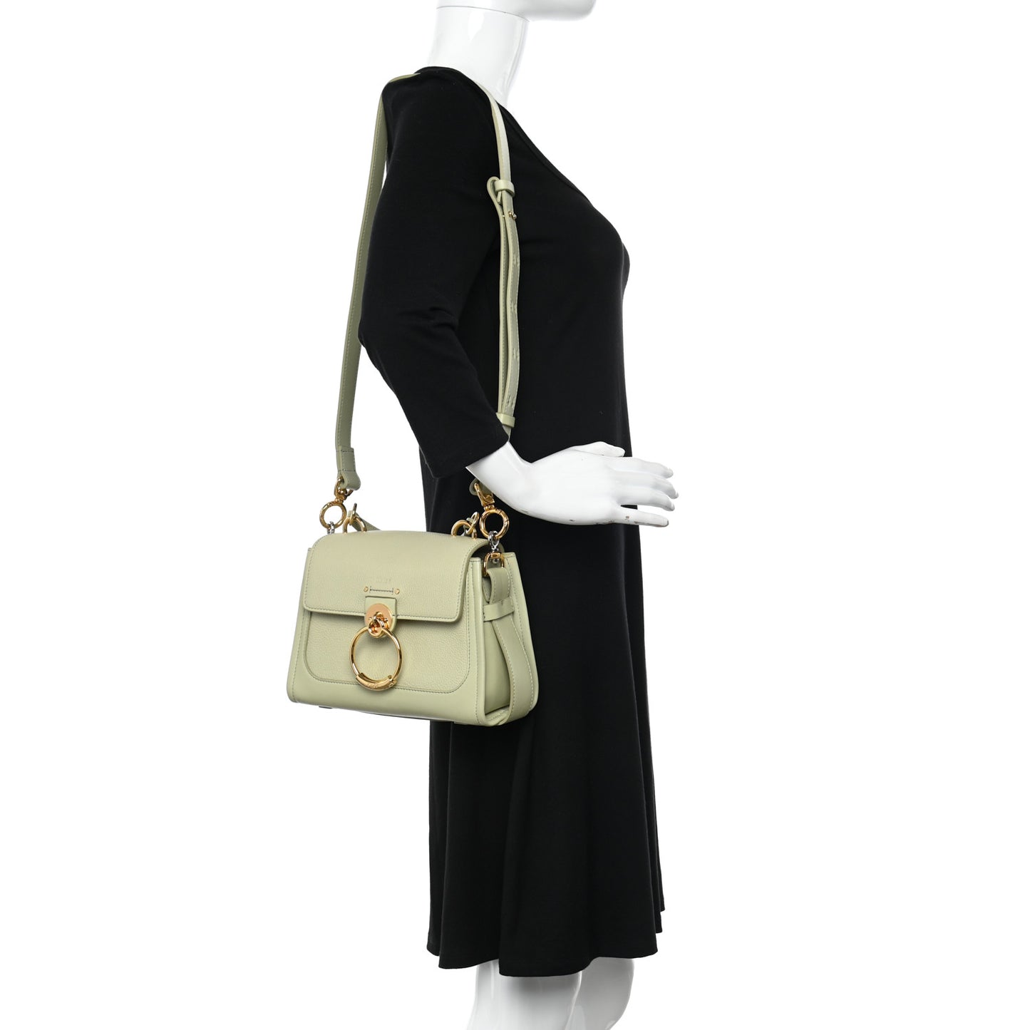 Calfskin Mini Tess Day Bag Light Eucalyptus