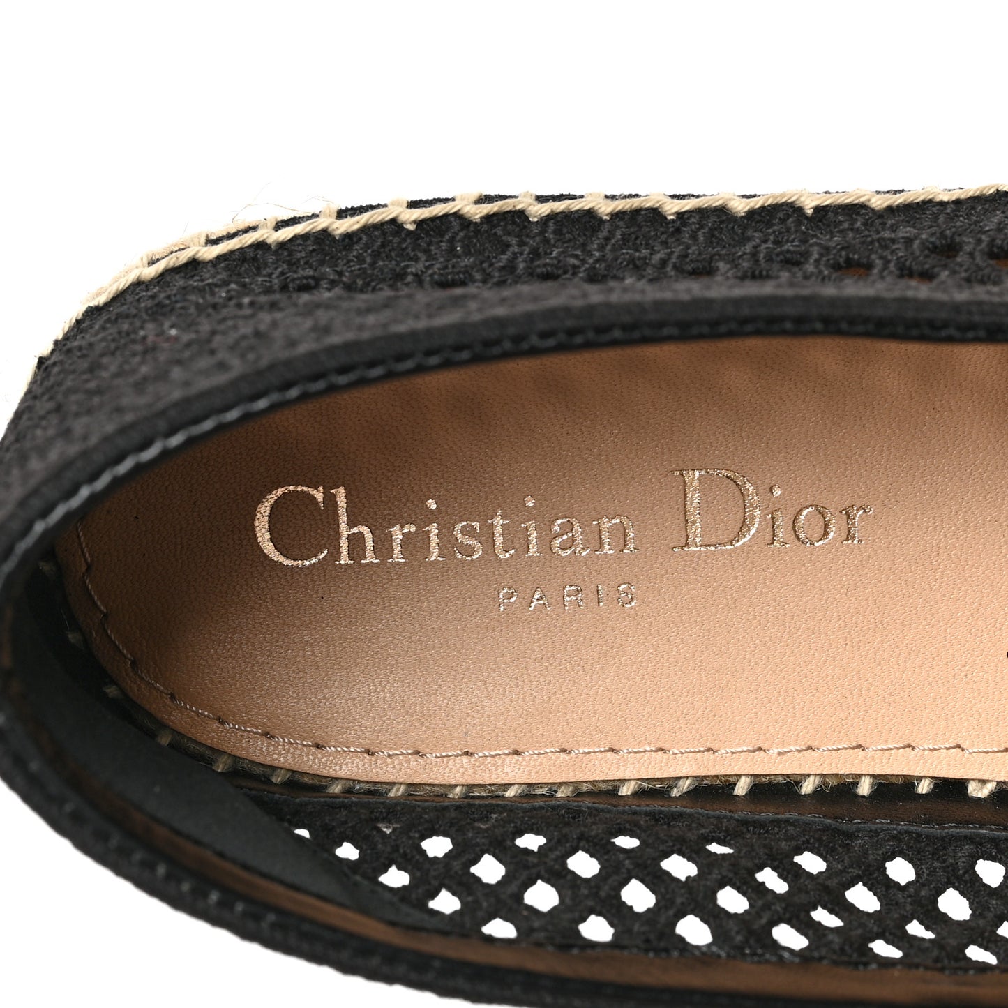 Canvas Embroidered Perforated Granville Espadrille 38.5 Black