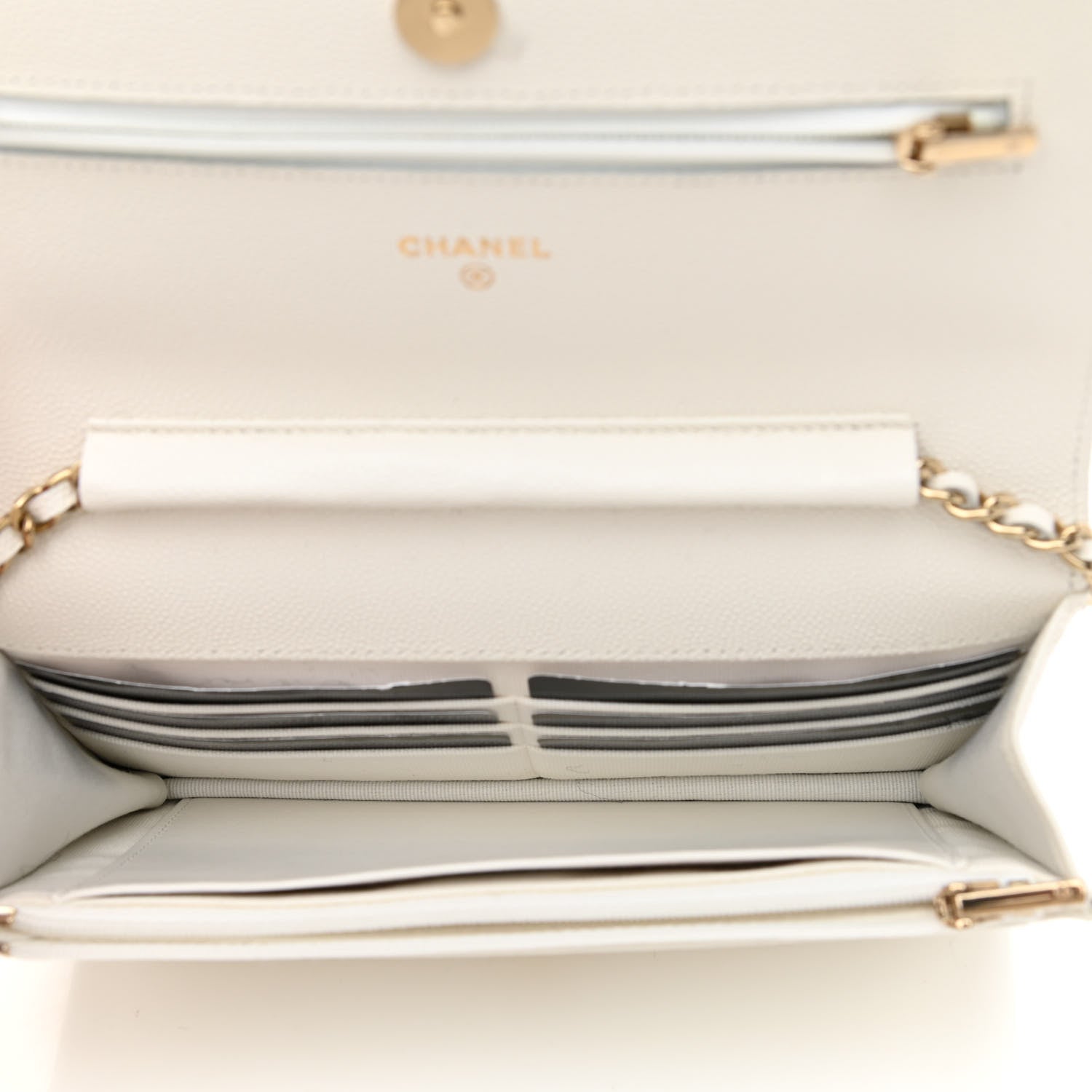 Chanel Caviar Quilted Wallet On Chain WOC White 5 of 12
