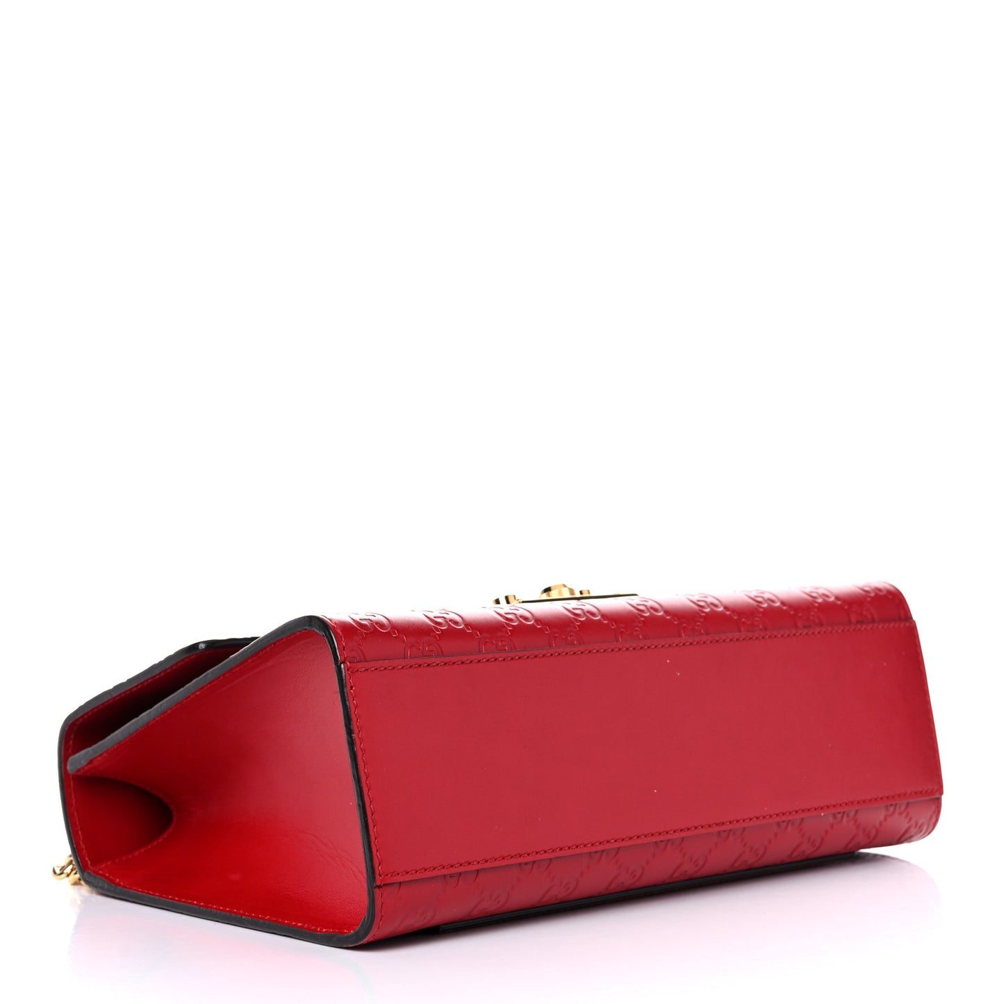 Guccissima Medium Padlock Shoulder Bag Hibiscus Red