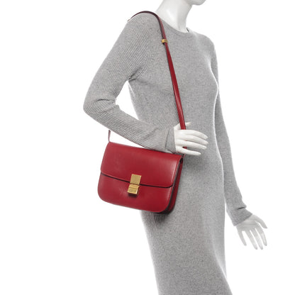 Celine Box Calfskin Medium Classic Box Flap Bag Red 2 of 10