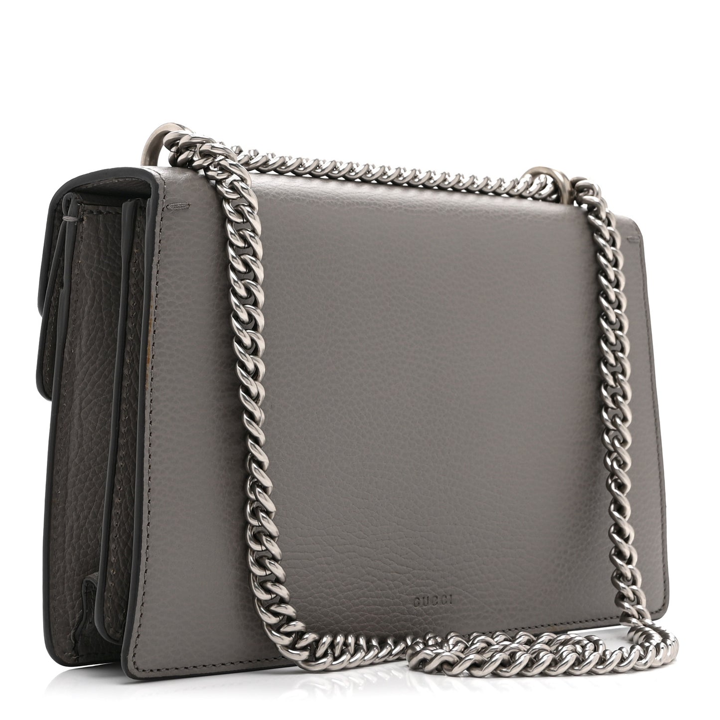 Pebbled Calfskin Small Dionysus Shoulder Bag Dusty Grey