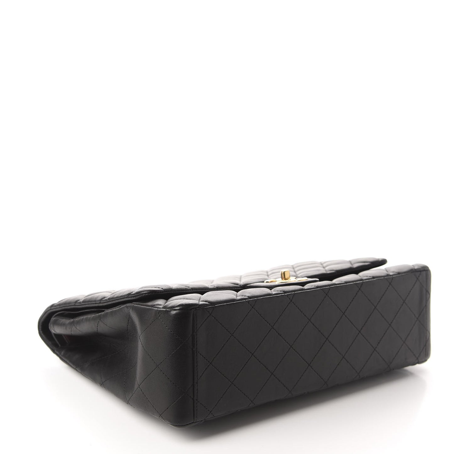 Lambskin Quilted Maxi Double Flap Black