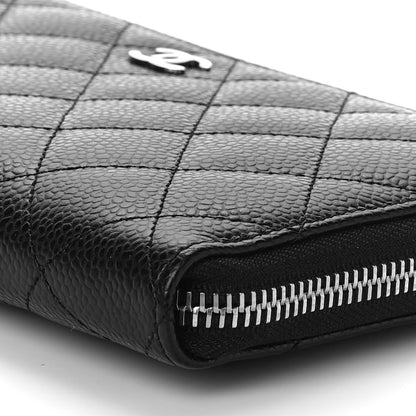 Chanel Caviar Quilted Large Gusset Zip Around Wallet Black 11 of 12