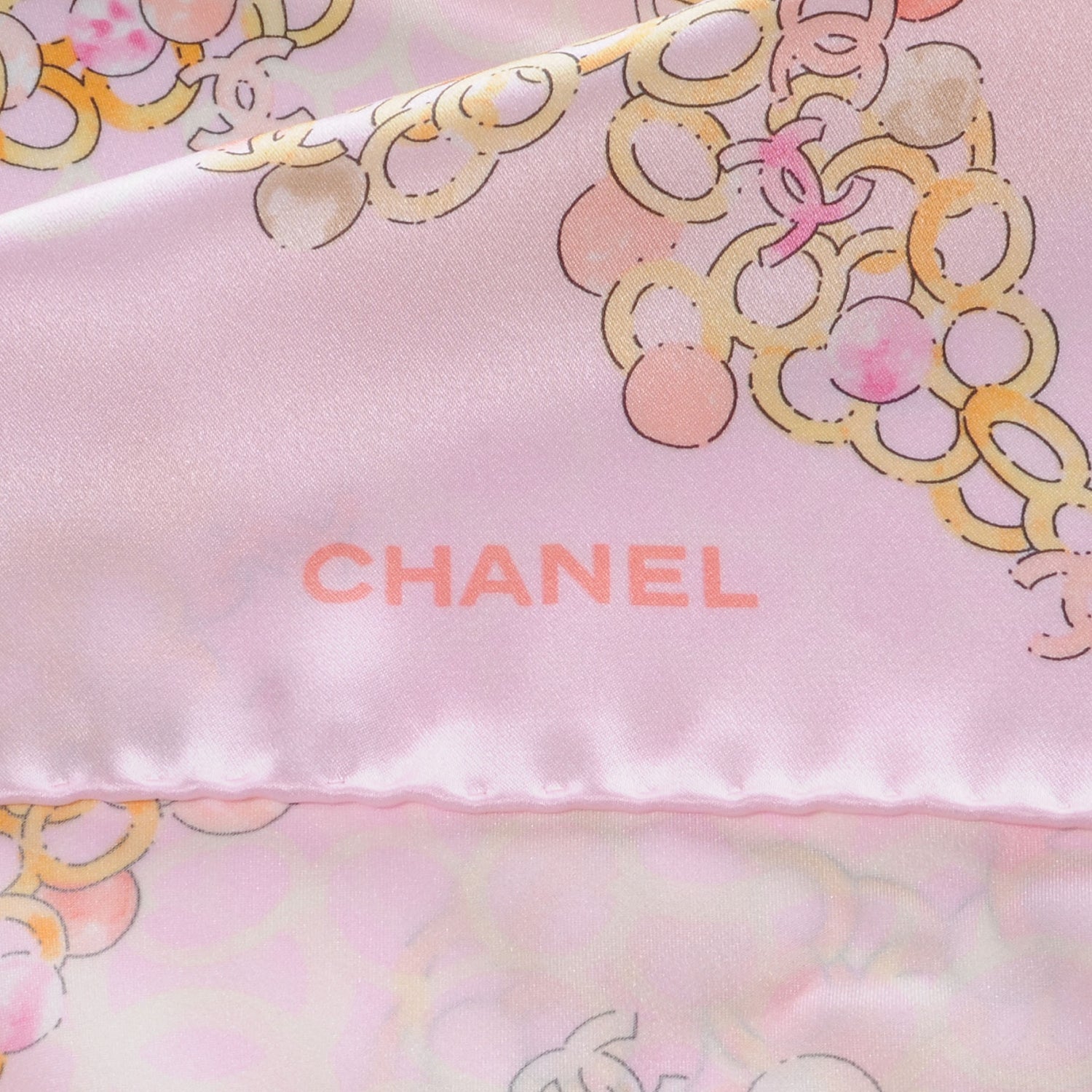 Chanel Silk Coco Iconic Symbols Scarf Pink 5 of 6