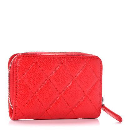 Chanel Caviar Quilted Incognito Zip Coin Purse Coral 5 of 20