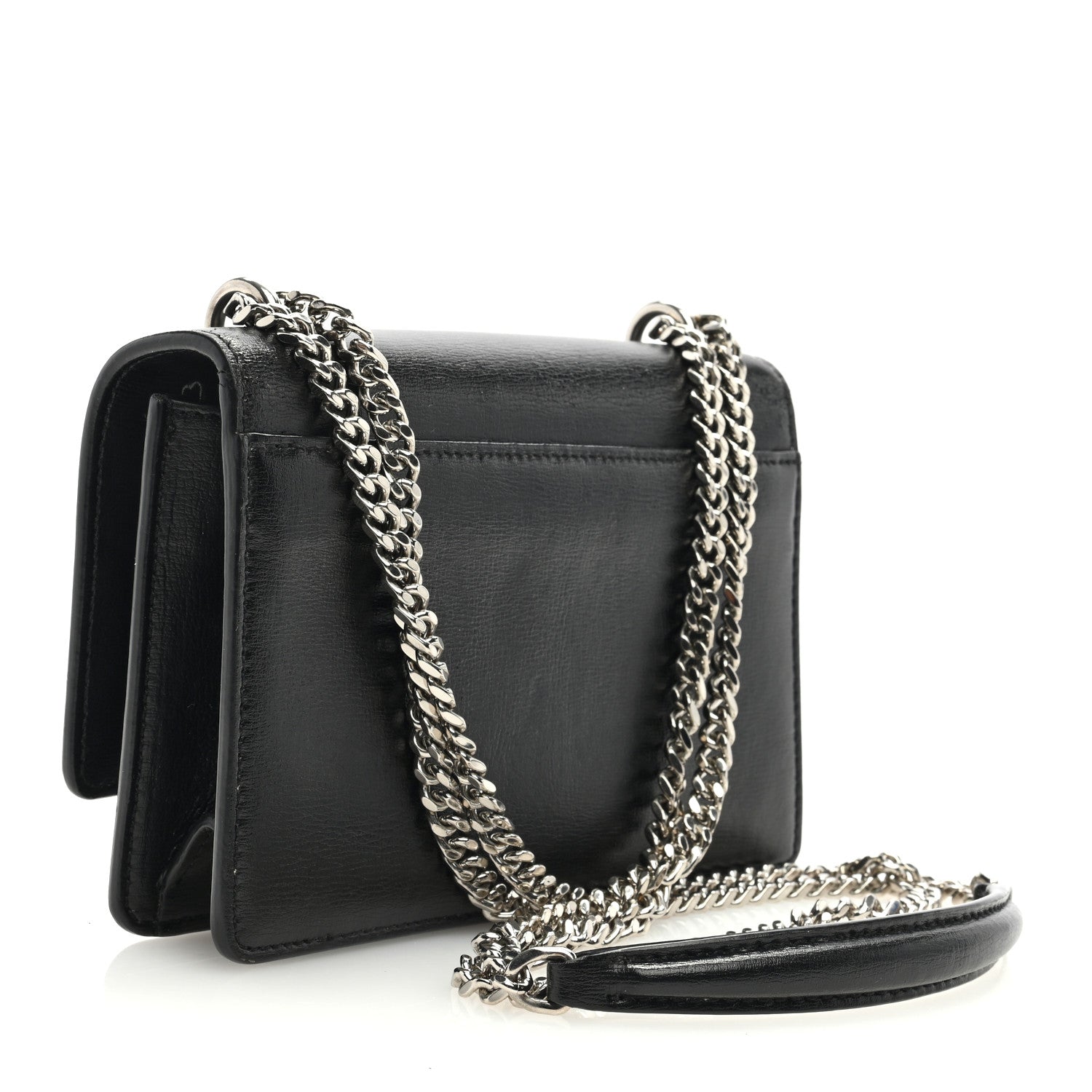 Saint Laurent Calfskin Monogram Sunset Chain Wallet Black 3 of 8