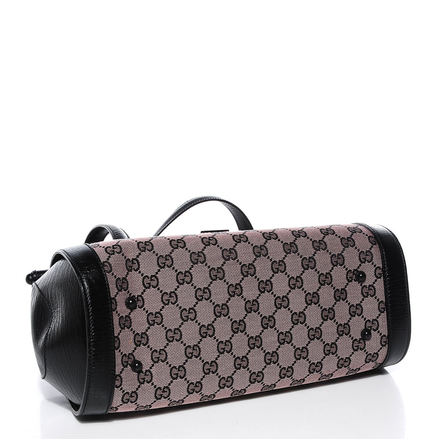 Gucci Monogram Bamboo Bullet Handbag Black 4 of 7
