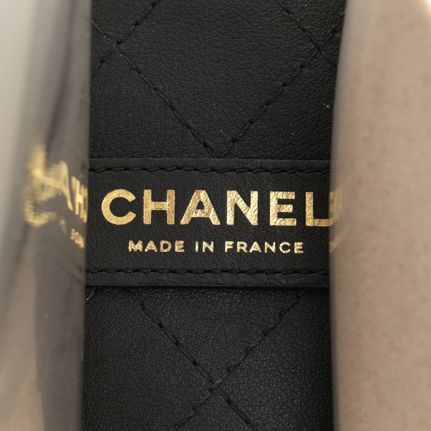 Lambskin PVC Sand By The Sea Flap With Pearl Strap Black