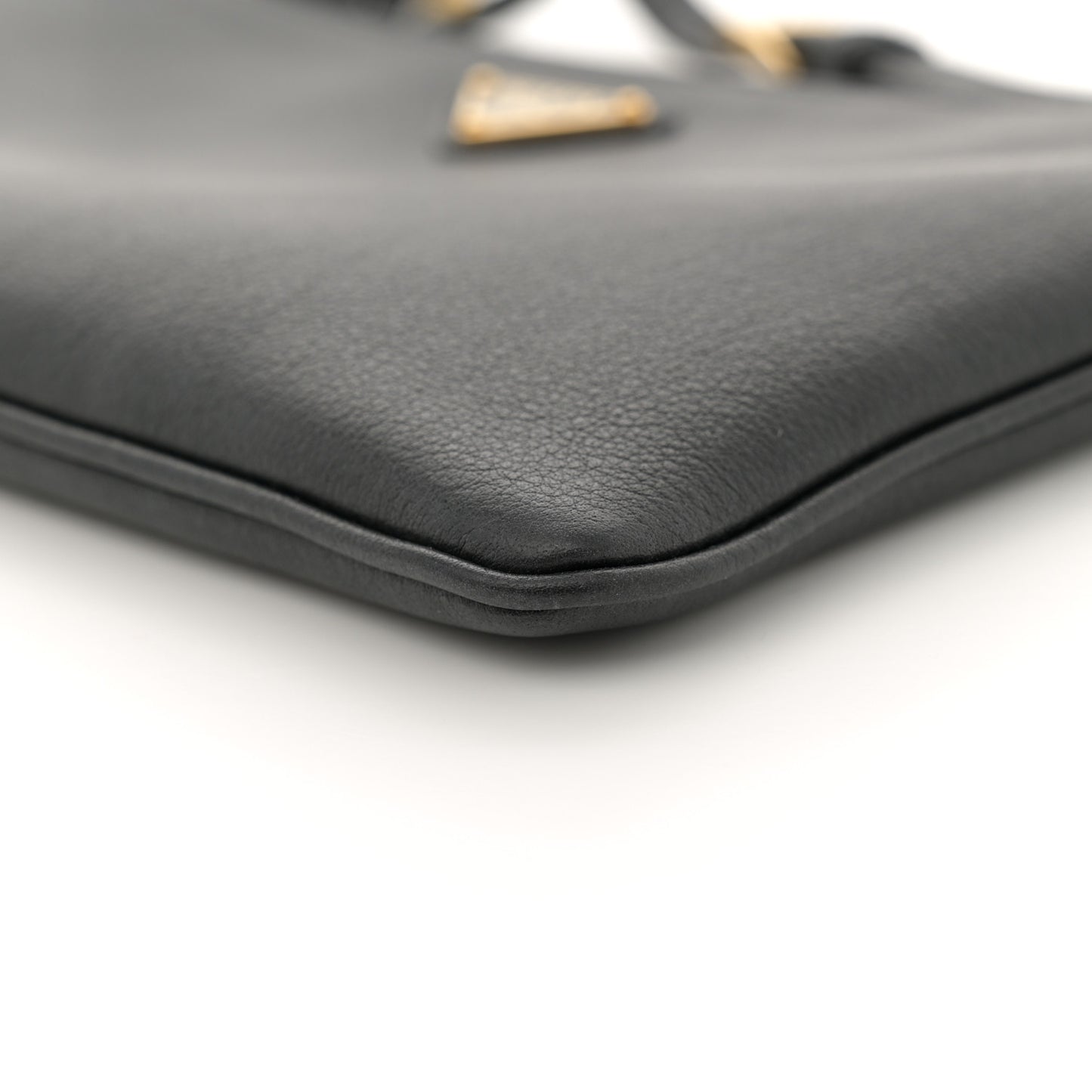 Calfskin Triangle Pouch Shoulder Bag Black