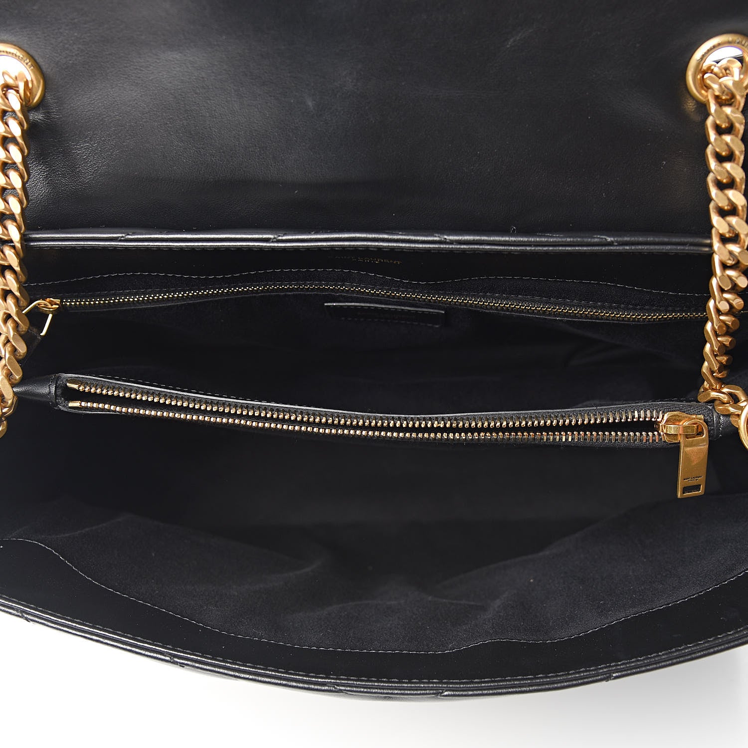 Saint Laurent Calfskin Y Quilted Monogram Large Loulou Chain Satchel Black 5 of 11