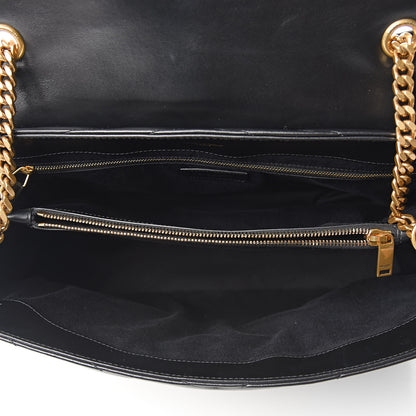 Saint Laurent Calfskin Y Quilted Monogram Large Loulou Chain Satchel Black 5 of 11