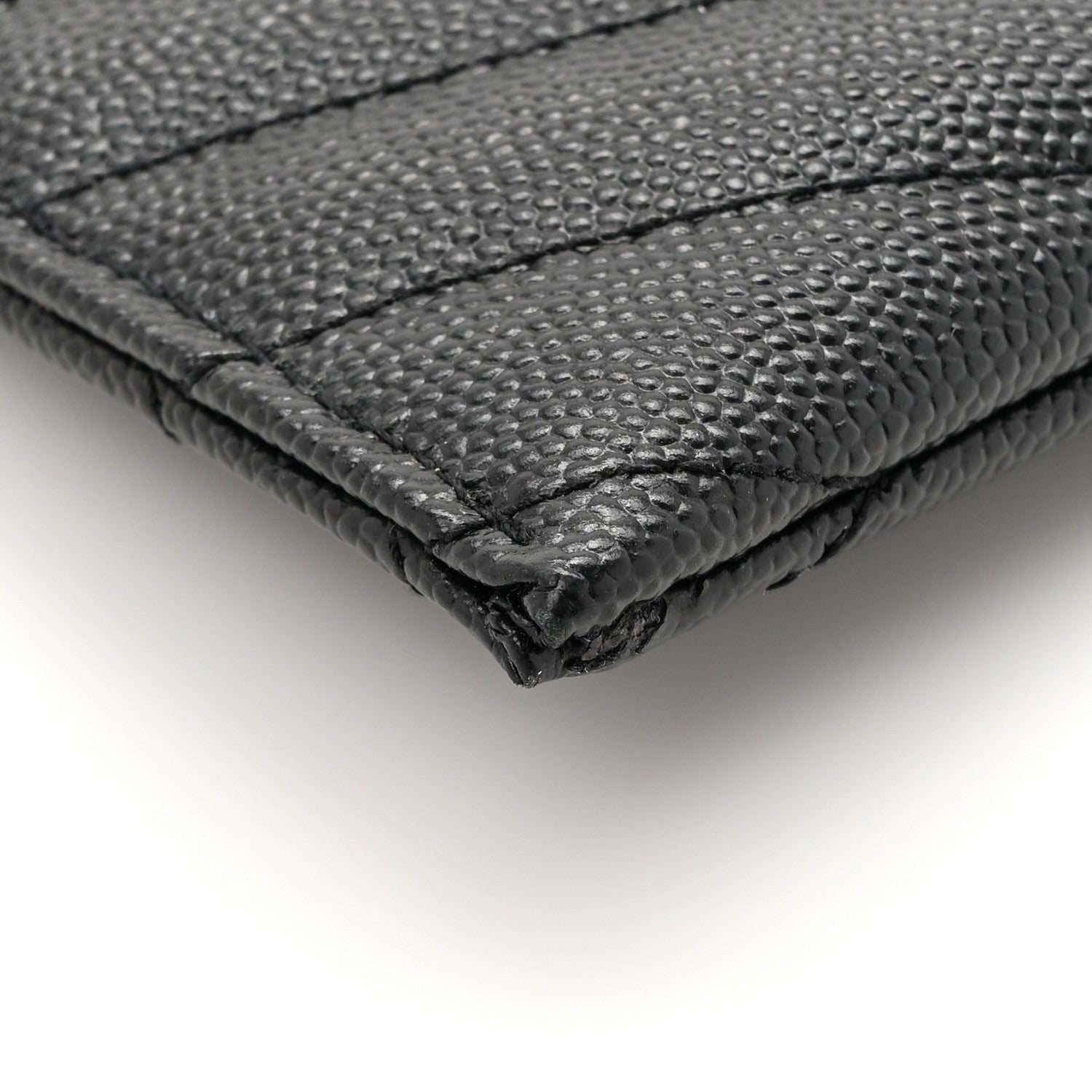 Saint Laurent Grain De Poudre Chevron Monogram Bill Pouch Black 8 of 9