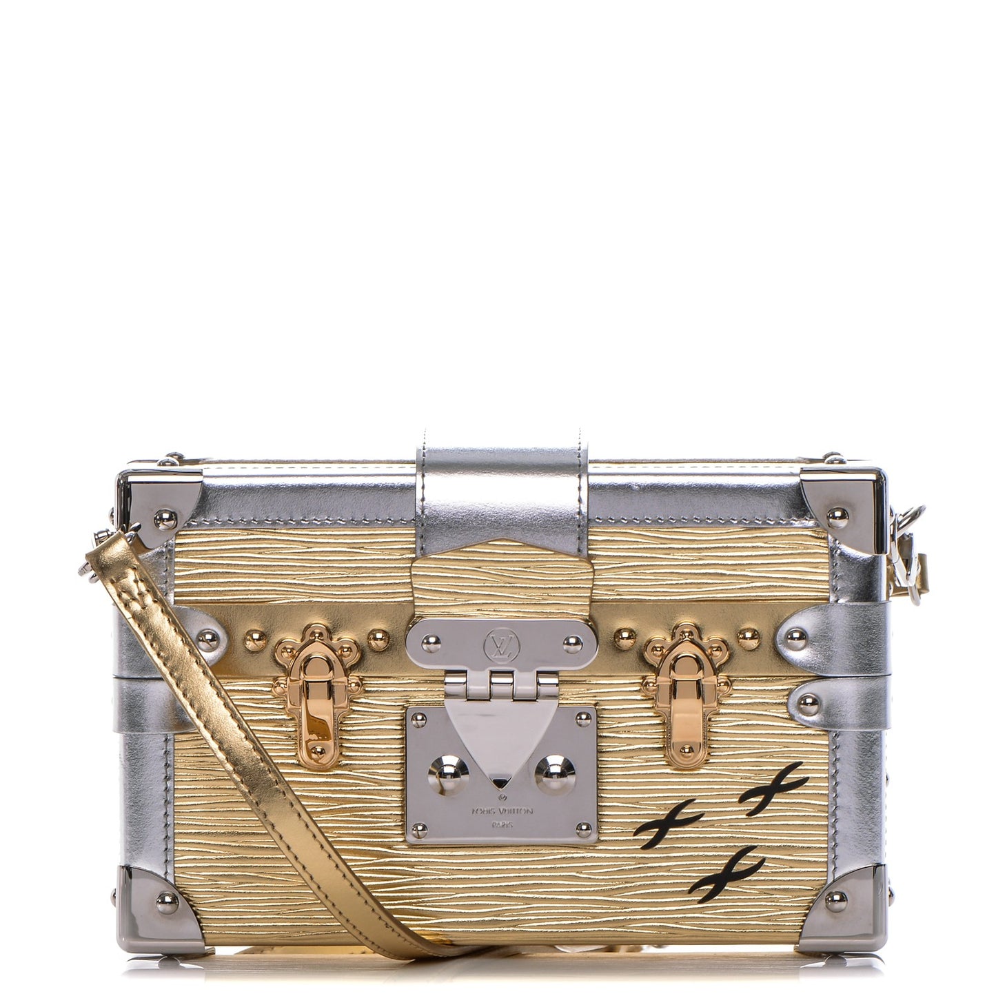 Metallic Epi Petite Malle Gold