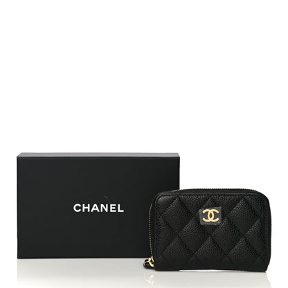 Chanel Caviar Quilted Zip Coin Purse Black 11 of 11