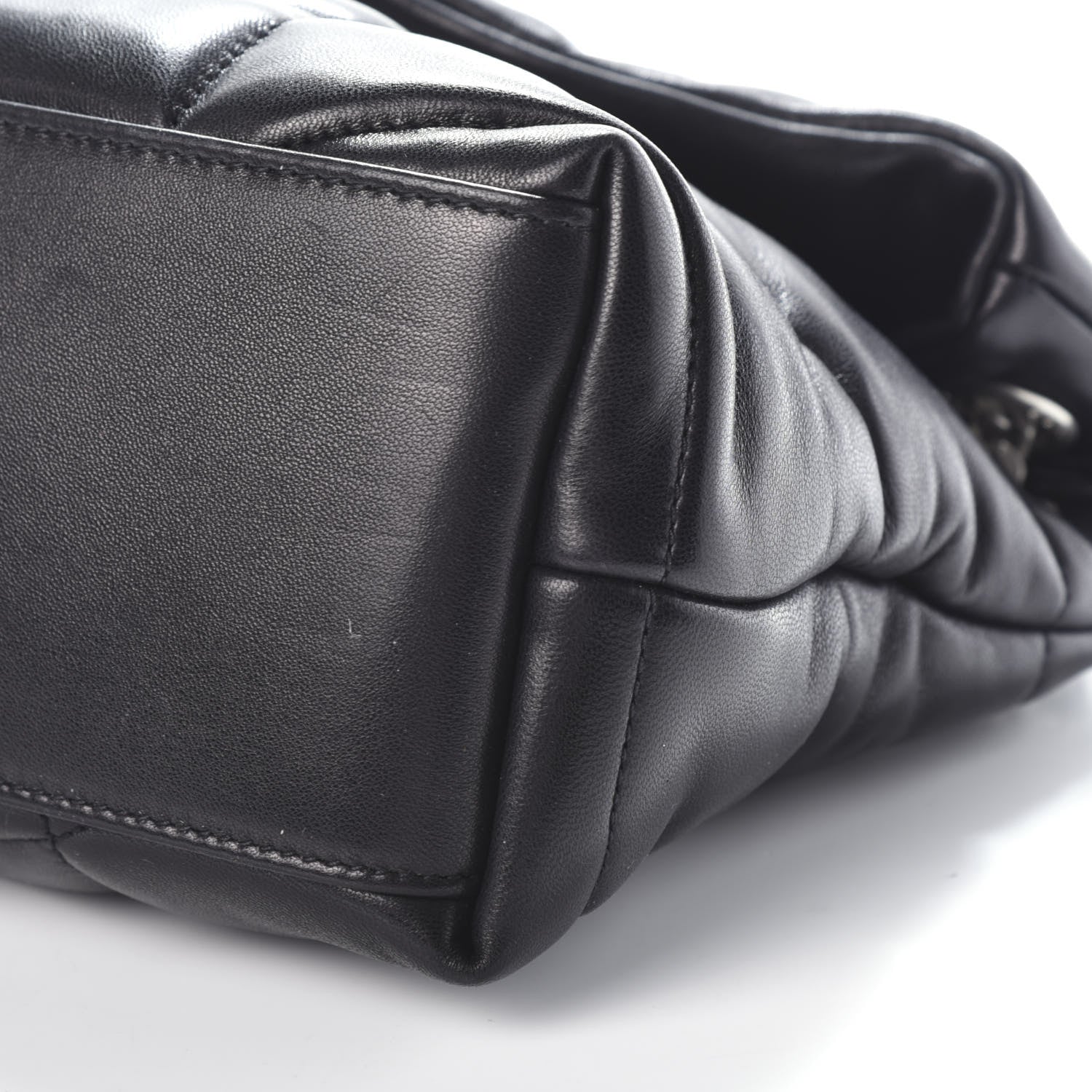 Saint Laurent Lambskin Quilted Small Loulou Puffer Monogram Chain Satchel Black 9 of 9