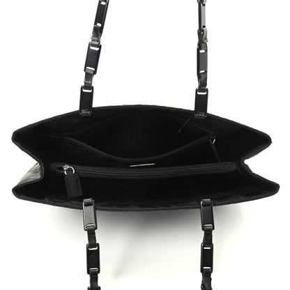 Prada Tessuto Nylon Calfskin Chain Tote Black 5 of 10