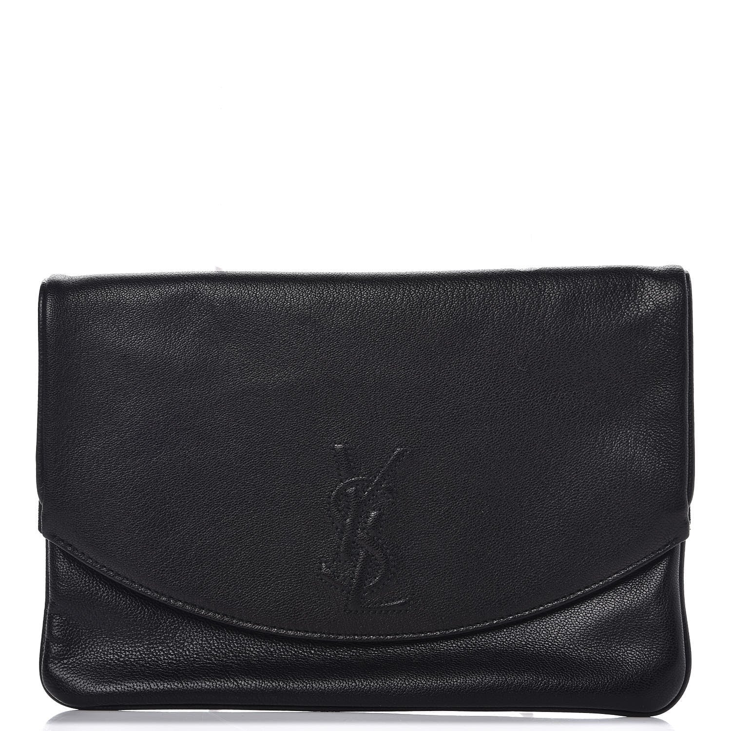 Saint Laurent Chevre Monogram Fold Over Clutch Black 1 of 7