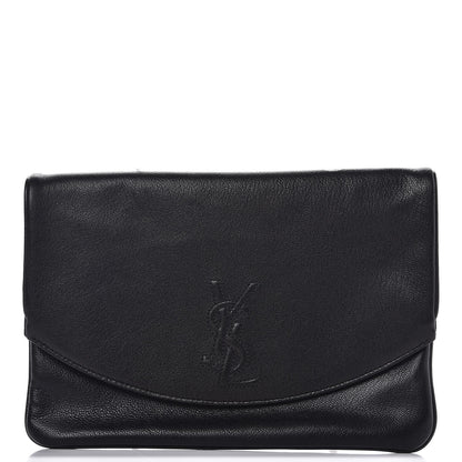 Saint Laurent Chevre Monogram Fold Over Clutch Black 1 of 7