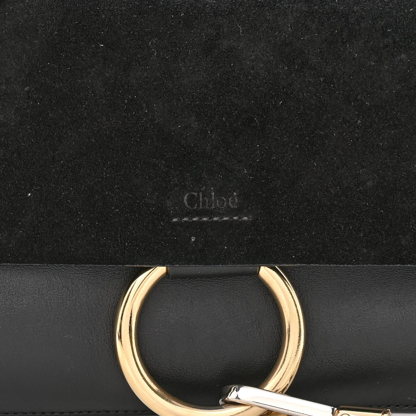 Suede Calfskin Small Faye Shoulder Bag Black