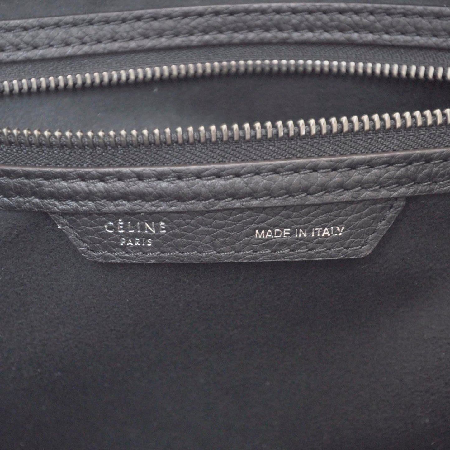 Pebbled Leather Mini Luggage Black
