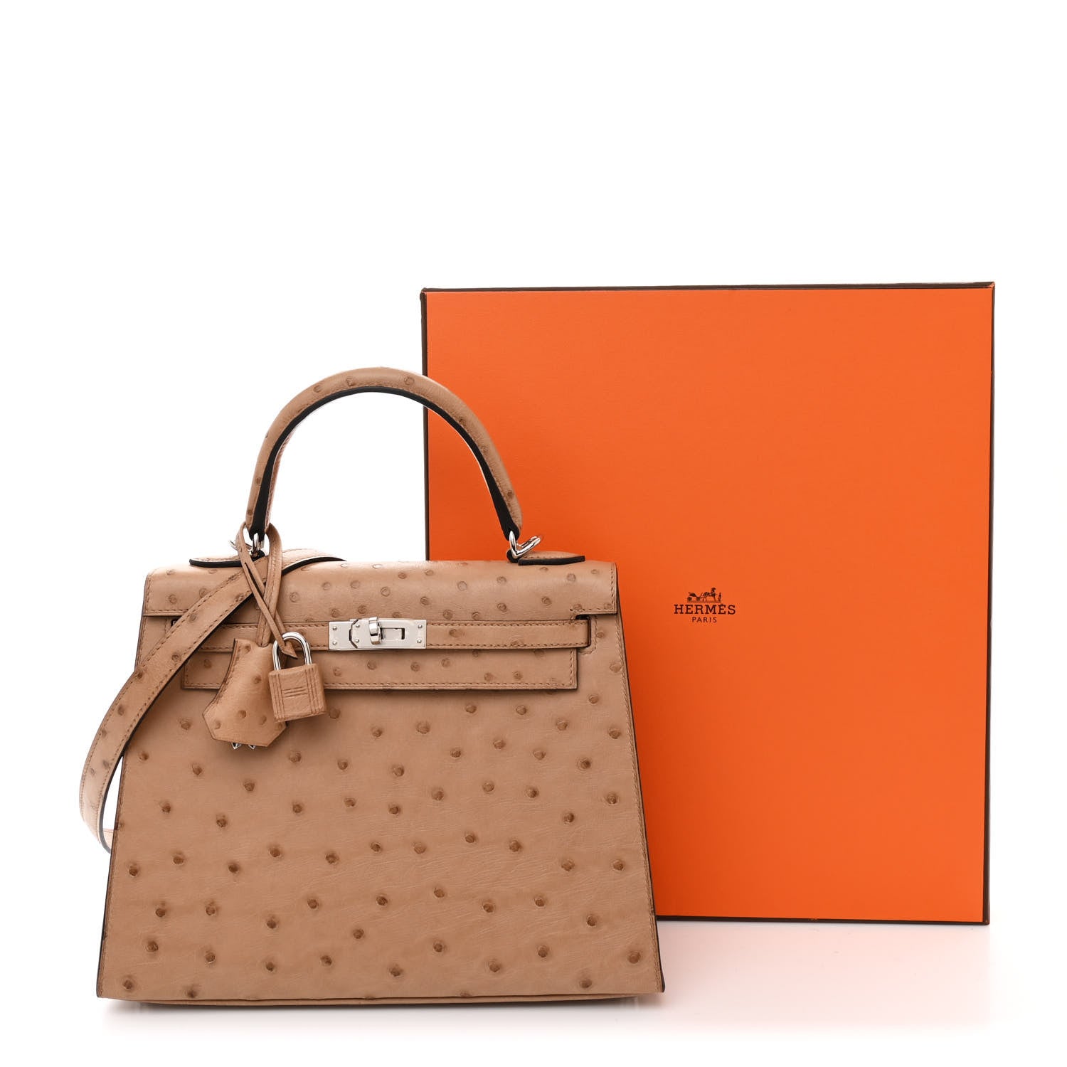 Hermes Ostrich Kelly Sellier 25 Chai 12 of 12