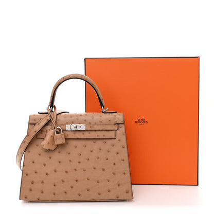 Hermes Ostrich Kelly Sellier 25 Chai 12 of 12