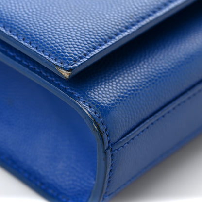 Saint Laurent Grain De Poudre Small Classic Monogram Kate Satchel Royal Blue 10 of 13