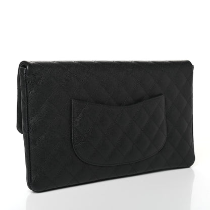 Chanel Caviar Quilted Flap Clutch Black 2 of 4